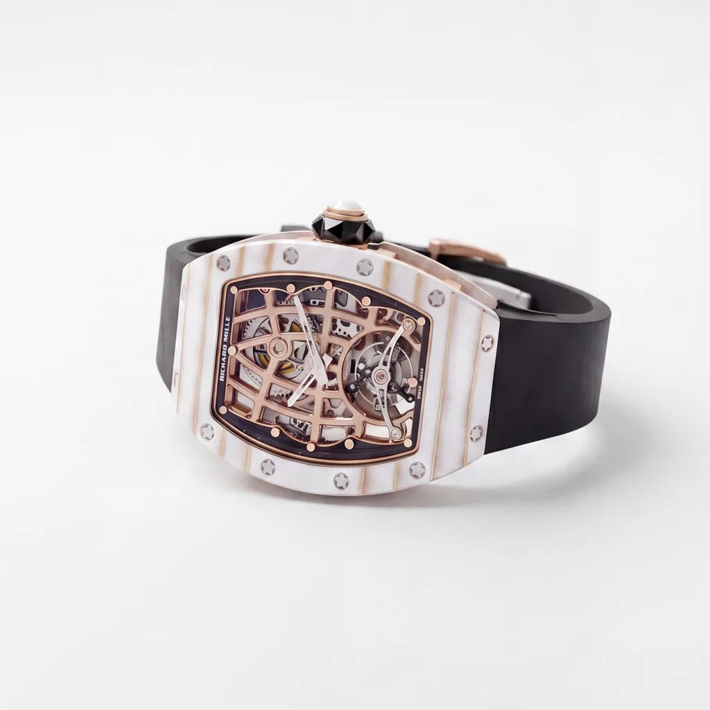 RM White Open Bridge Watch