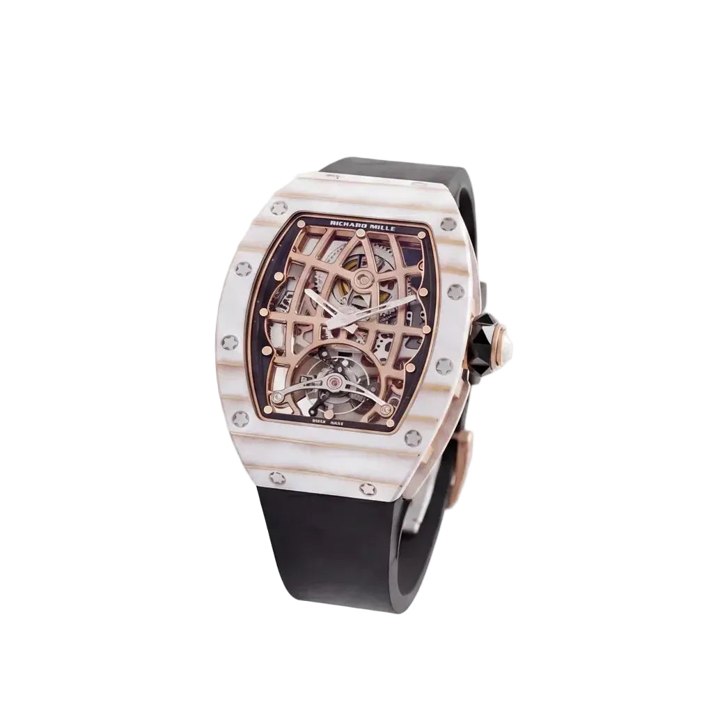 RM White Open Bridge Watch