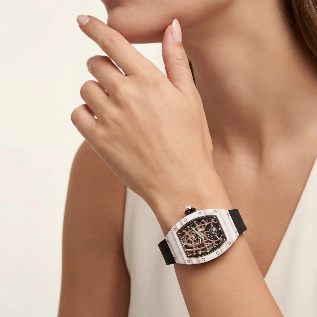 RM White Open Bridge Watch
