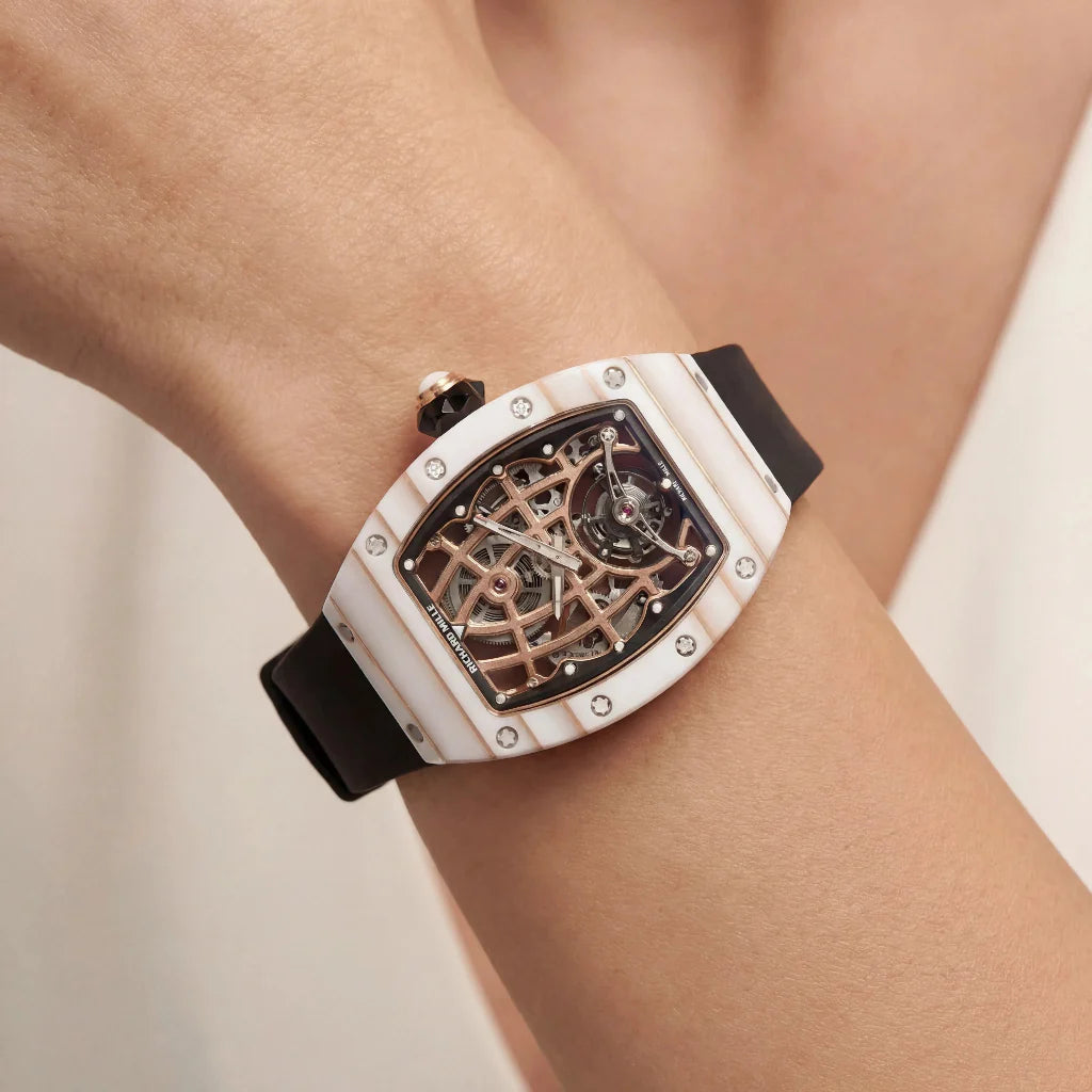 RM White Open Bridge Watch