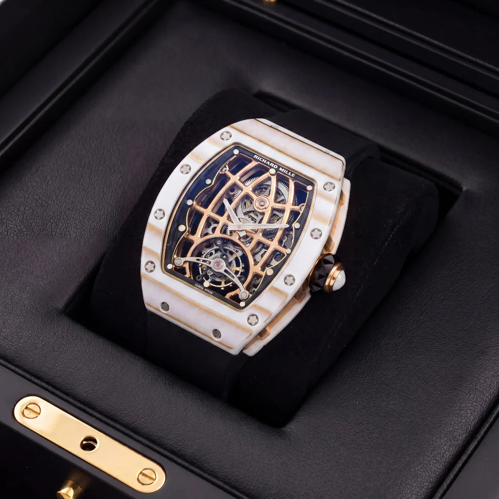 RM White Open Bridge Watch