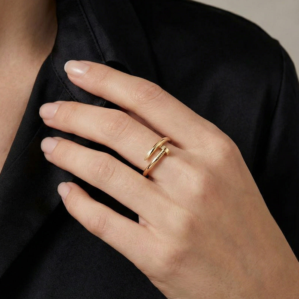 Sculpted Nail Design Ring