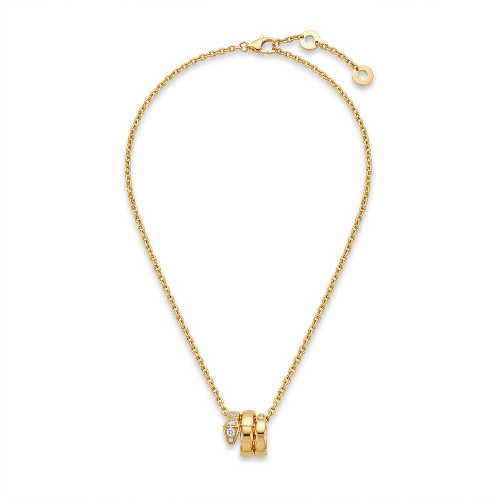Serpenti Pavé Coiled Viper Pendant Necklace