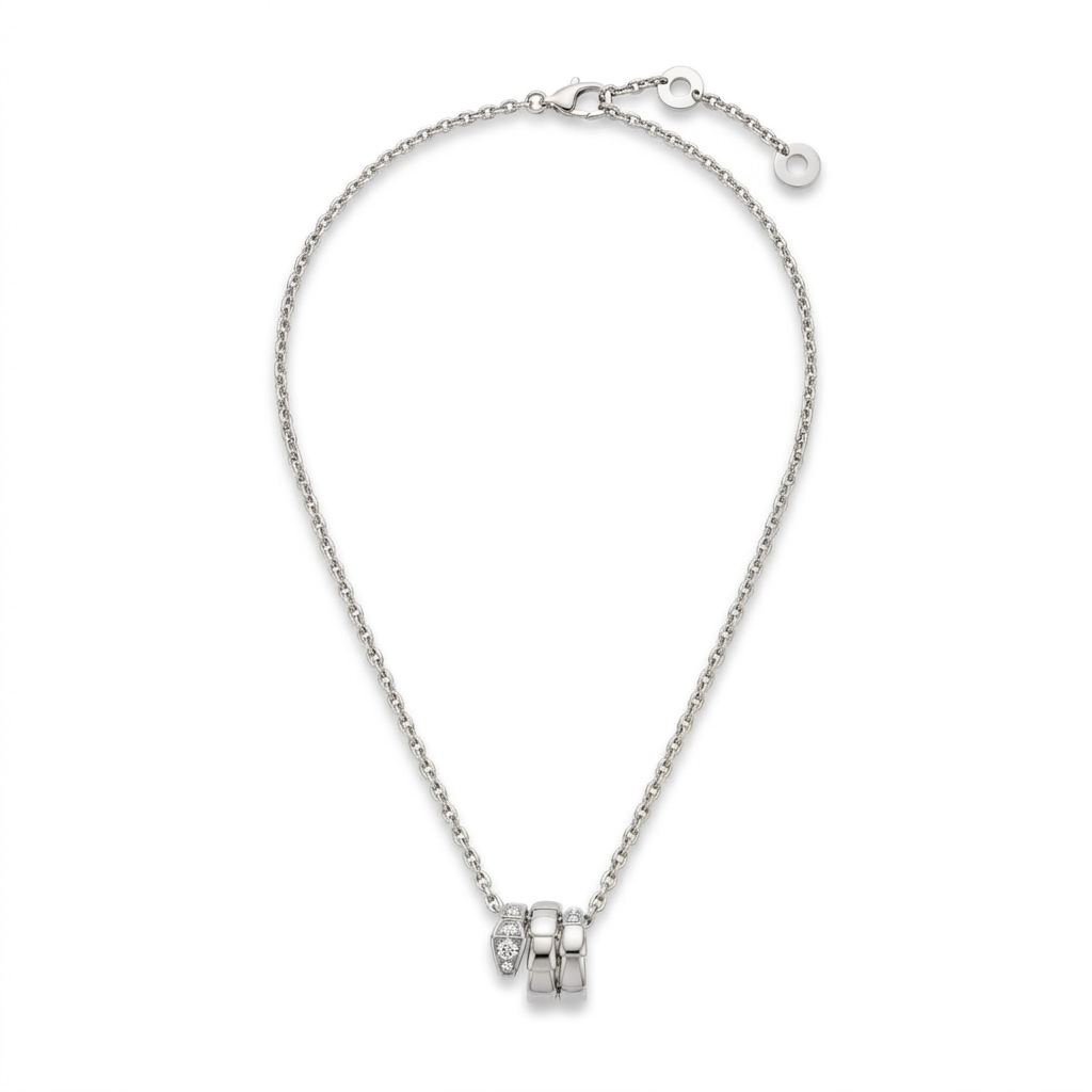 Serpenti Pavé Coiled Viper Pendant Necklace