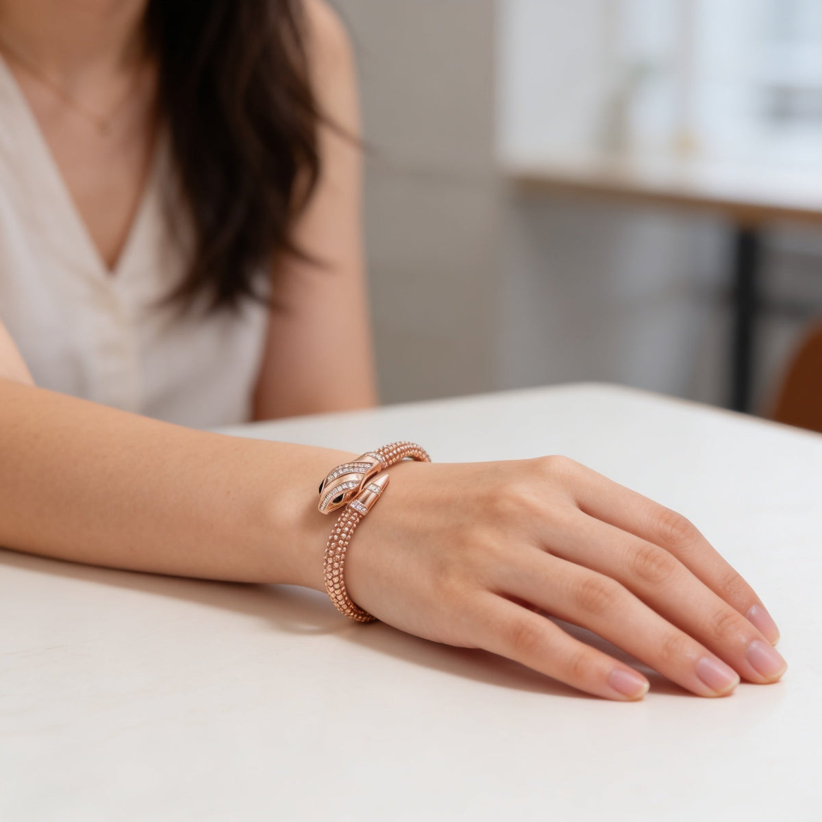 Serpenti Rose Coil Snake Bracelet