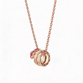 Serpenti Rose Pavé Coiled Viper Pendant Necklace