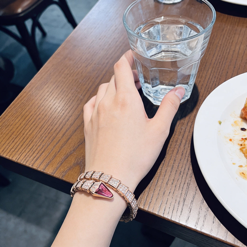 Serpenti Viper Pink Accent Scale Bracelet