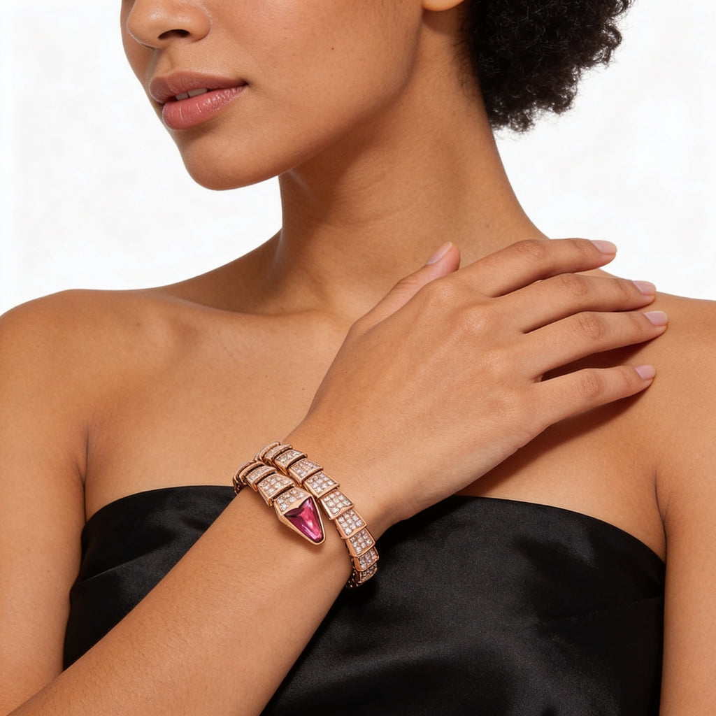 Serpenti Viper Pink Accent Scale Bracelet