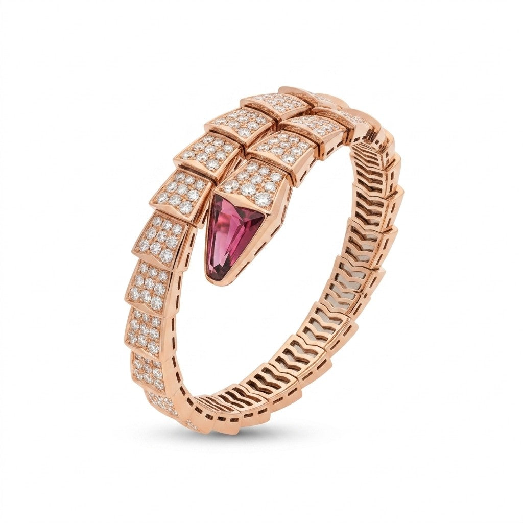 Serpenti Viper Pink Accent Scale Bracelet