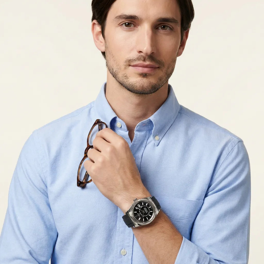Sky-Dweller Black Dial Oysterflex Men's Watch