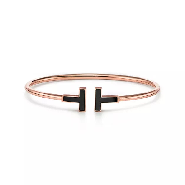 T Black Wire Bracelet