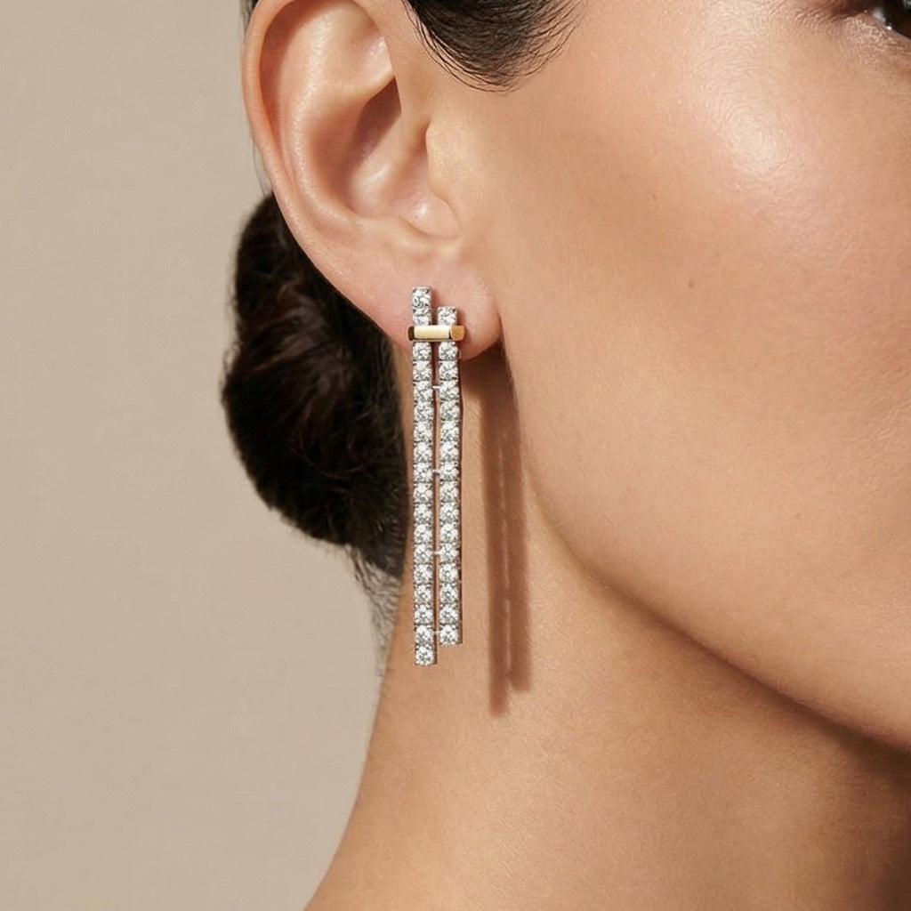 T Edge Drop Earrings