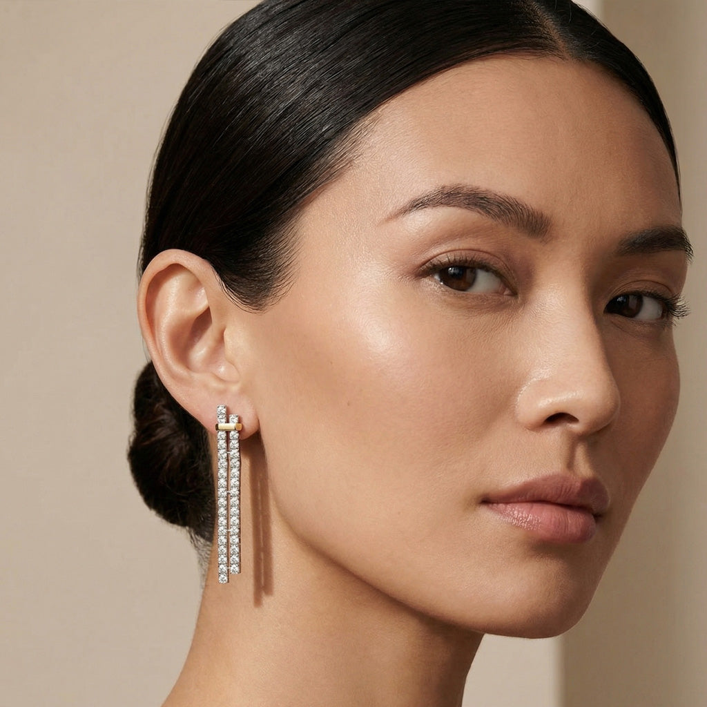 T Edge Drop Earrings