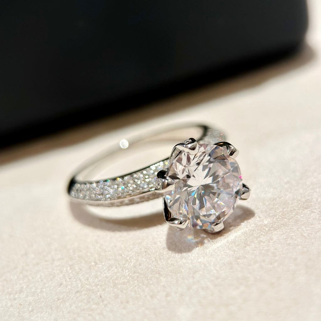 T Pavé Setting Engagement Ring