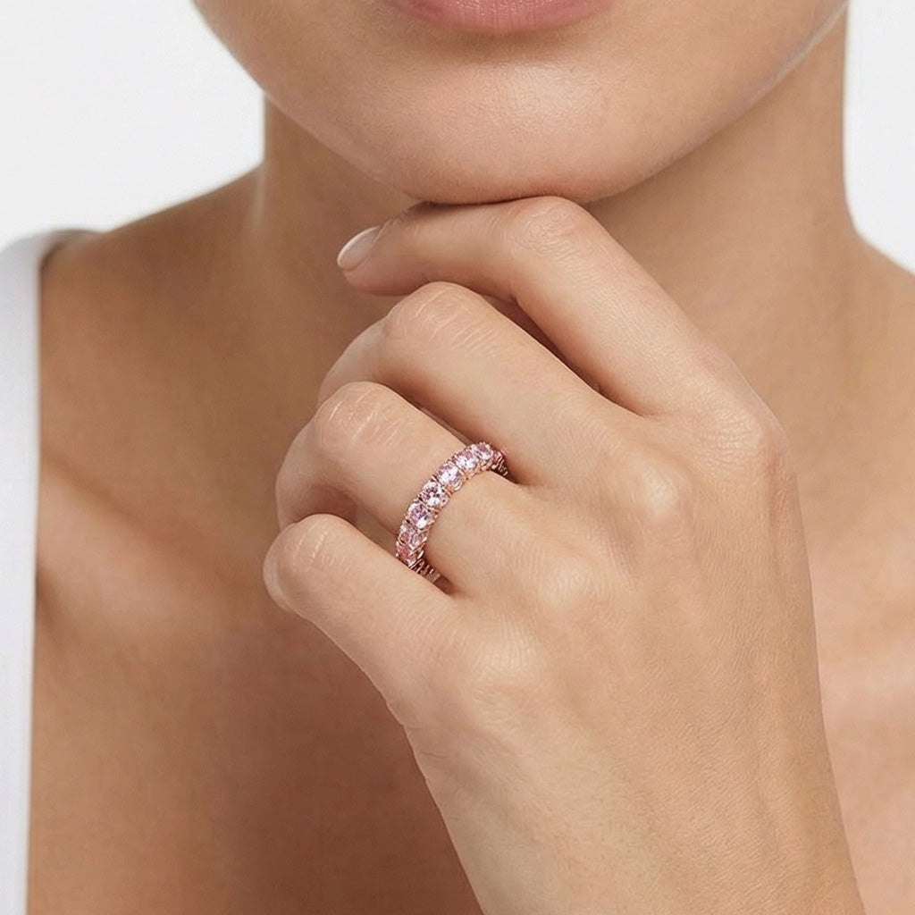 T Pink Crystal Eternity Band