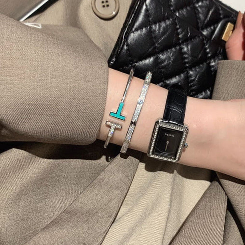 T Turquoise Wire Bracelet