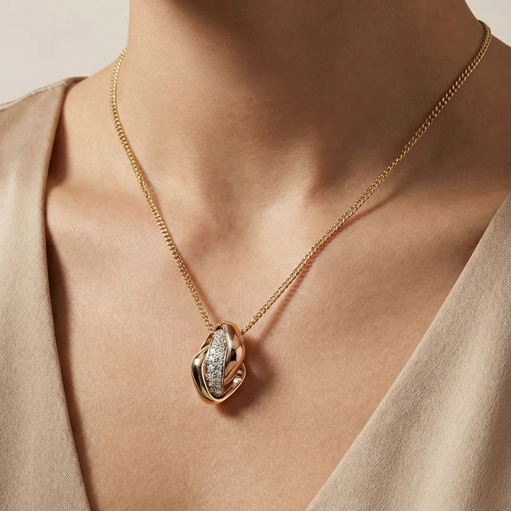 Trinity Cushion Pendant Necklace