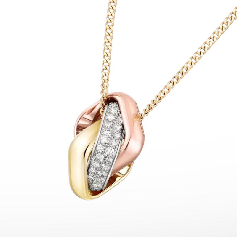 Trinity Cushion Pendant Necklace
