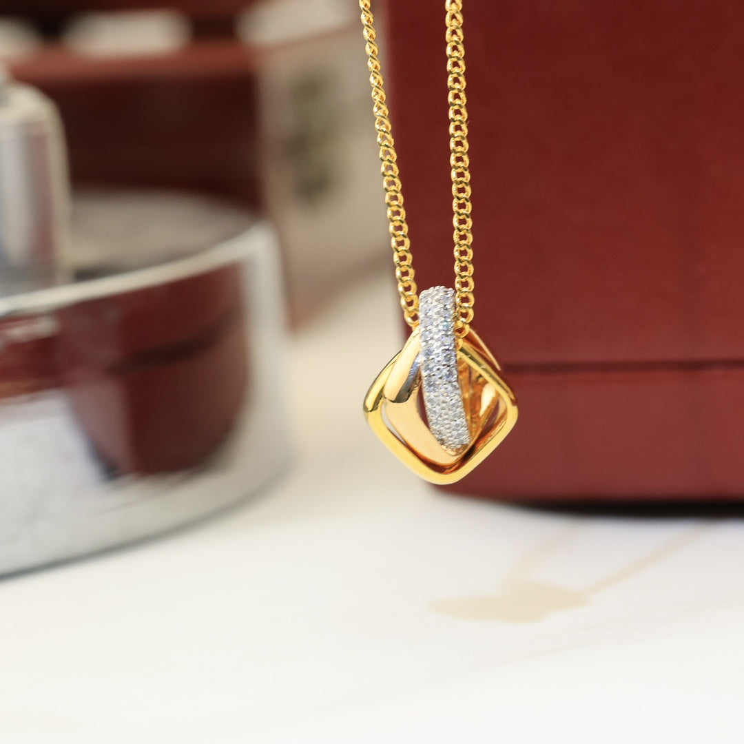 Trinity Cushion Pendant Necklace
