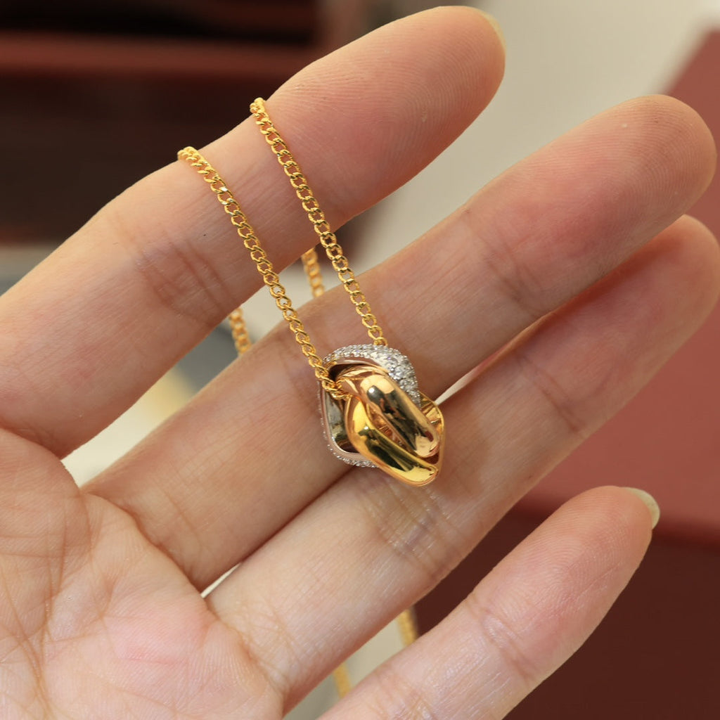 Trinity Cushion Pendant Necklace
