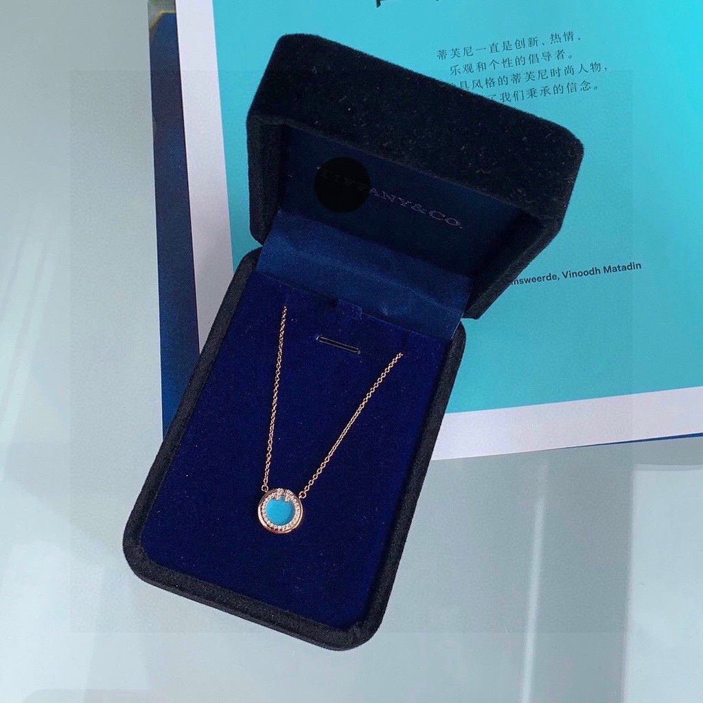 Turquoise Round Pendant Necklace