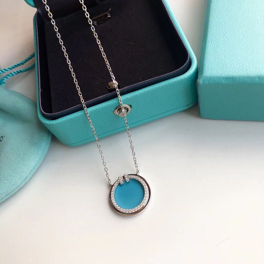 Turquoise Circle Pendant Necklace
