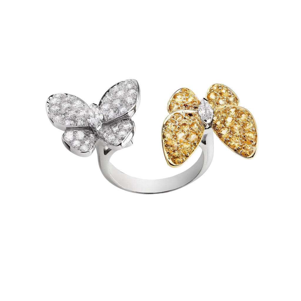 Two Butterfly Between The Finger Ring