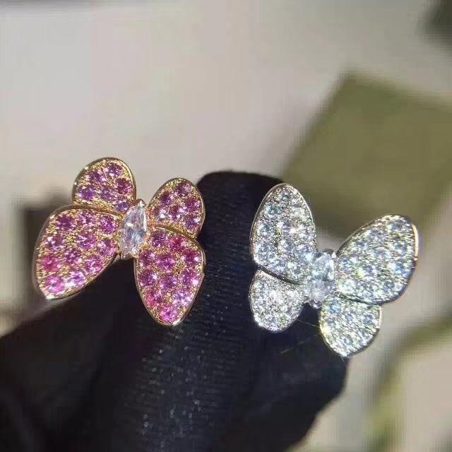 Two Butterfly Sapphire Ring