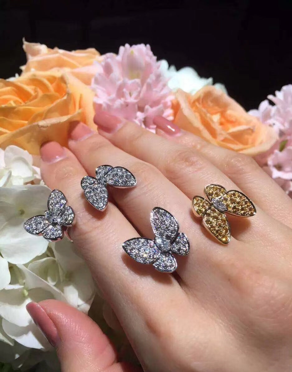 Two Butterfly Sapphire Ring