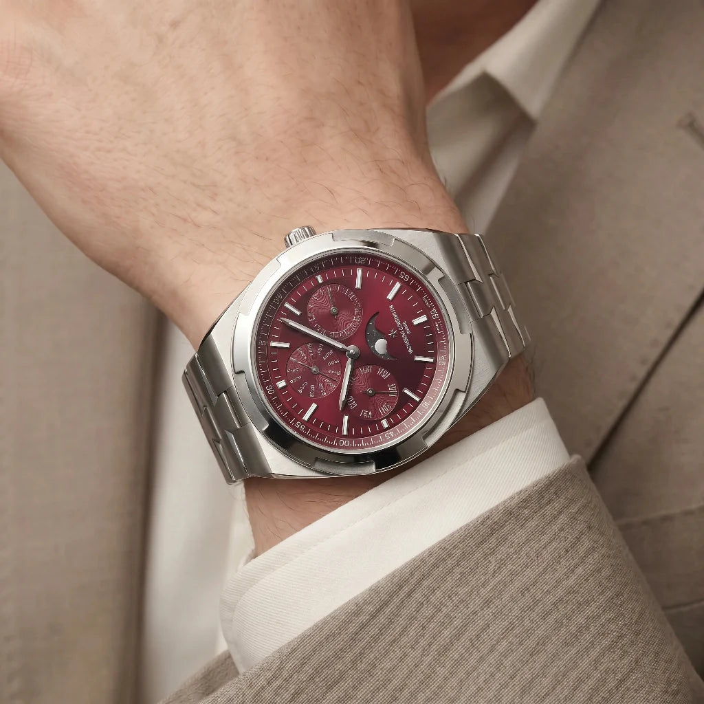 VC Burgundy Moonphase Multi Dial Watch