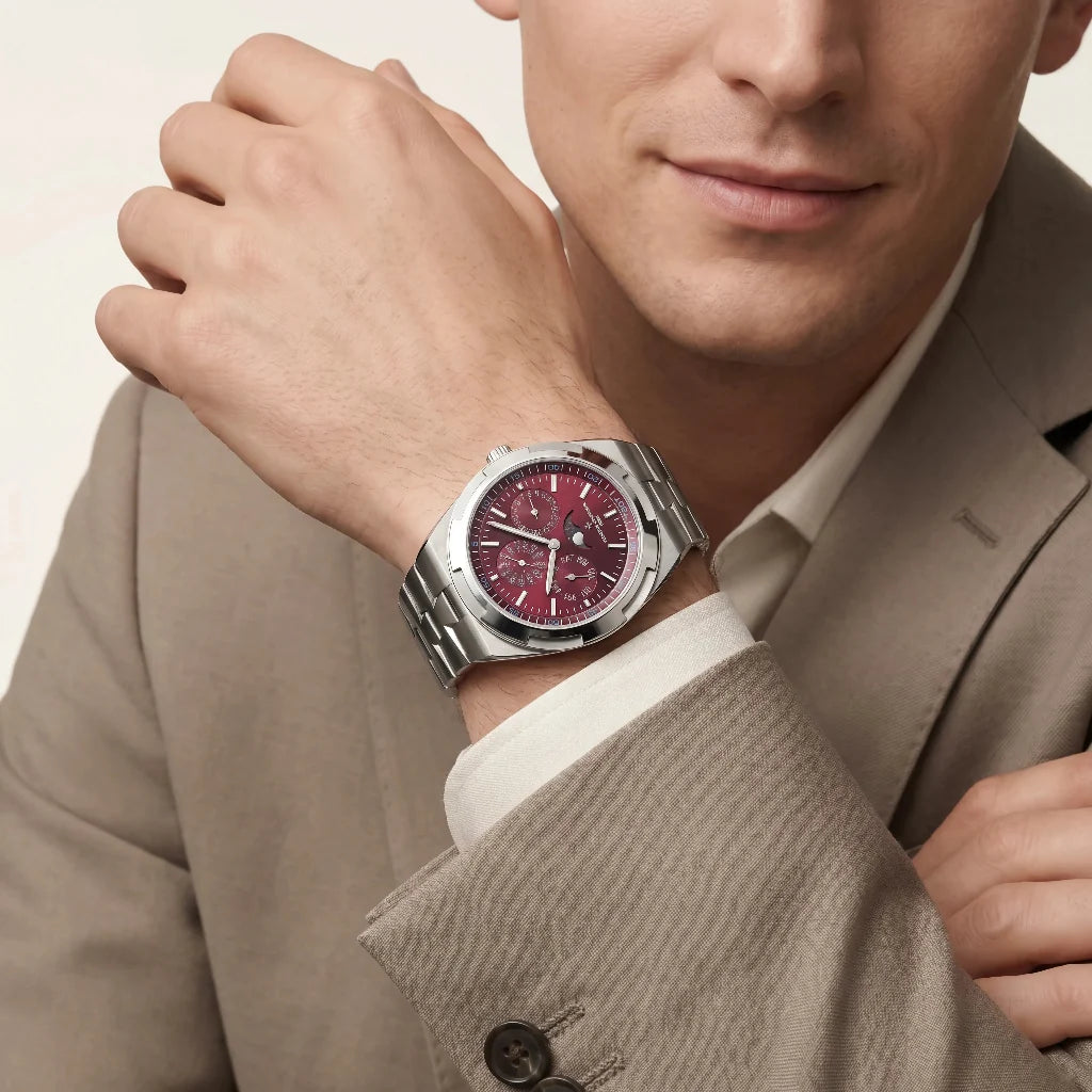VC Burgundy Moonphase Multi Dial Watch