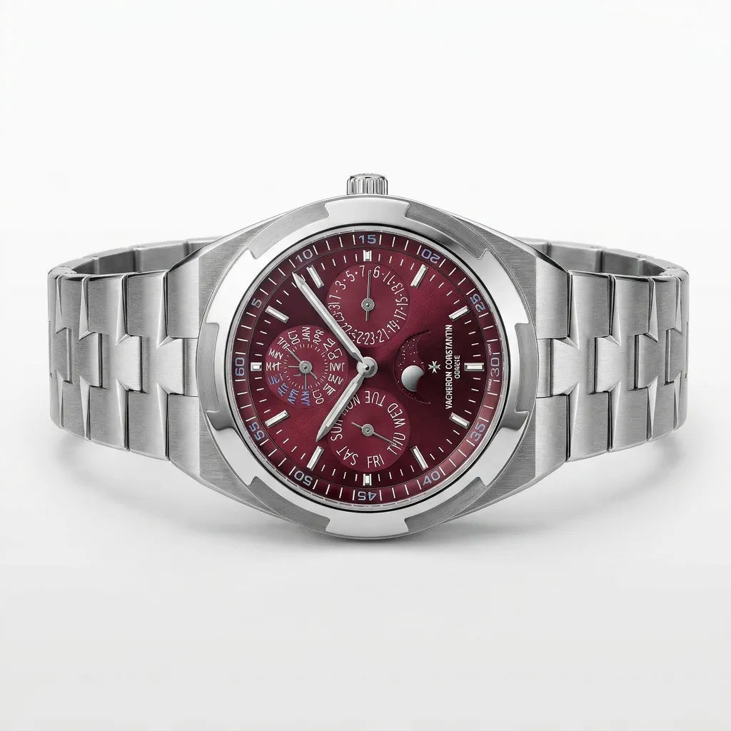 VC Burgundy Moonphase Multi Dial Watch