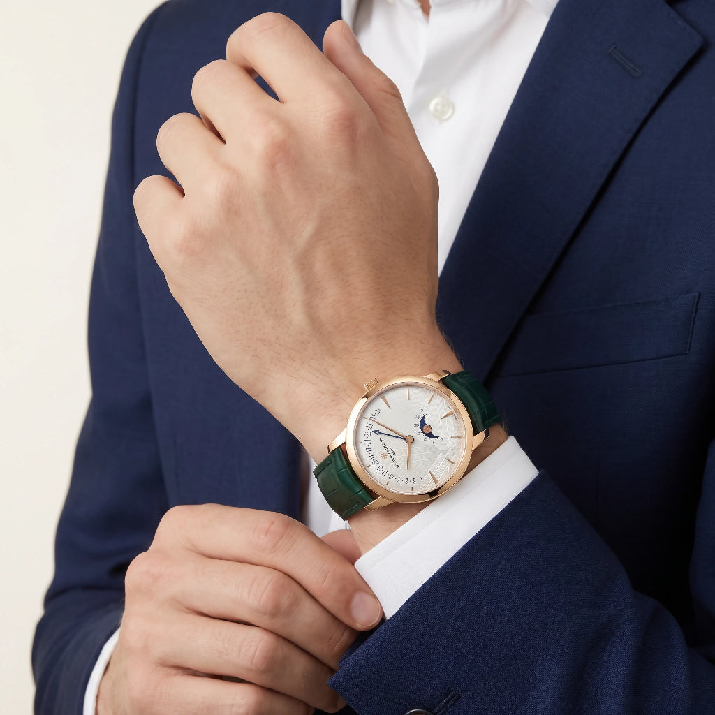 VC Green Strap Moonphase Style Watch