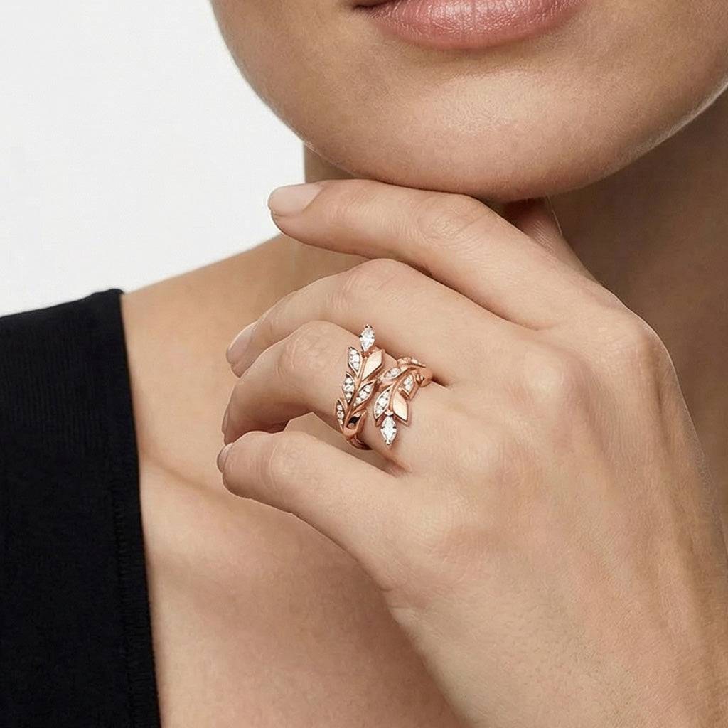Vine Bypass Leaf Ring