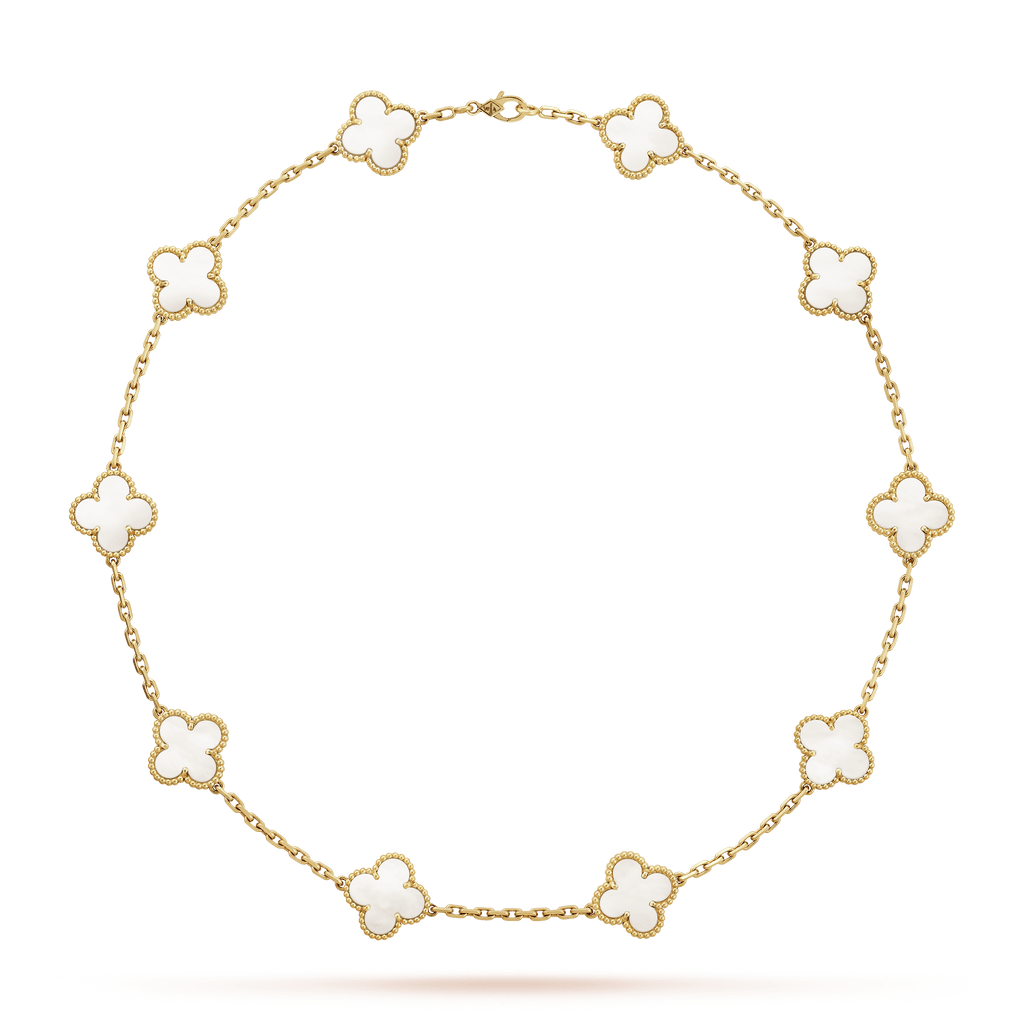 Vintage Alhambra 10 Motifs Necklace Mother Of Pearl