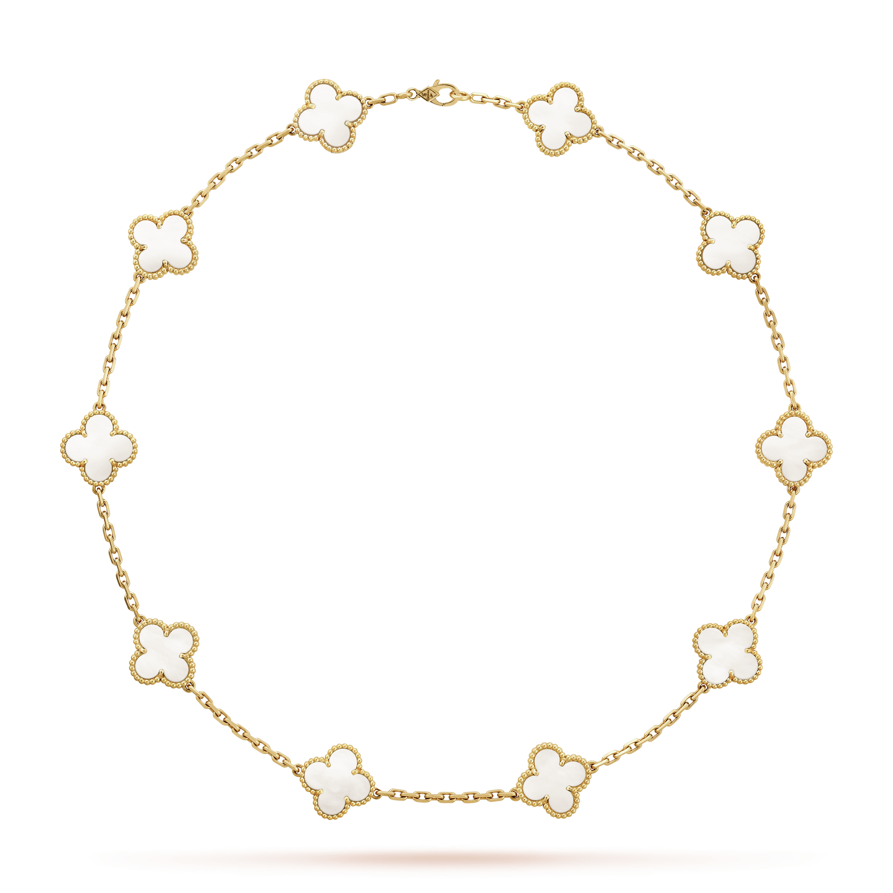Vintage Alhambra 10 Motifs Necklace Mother Of Pearl