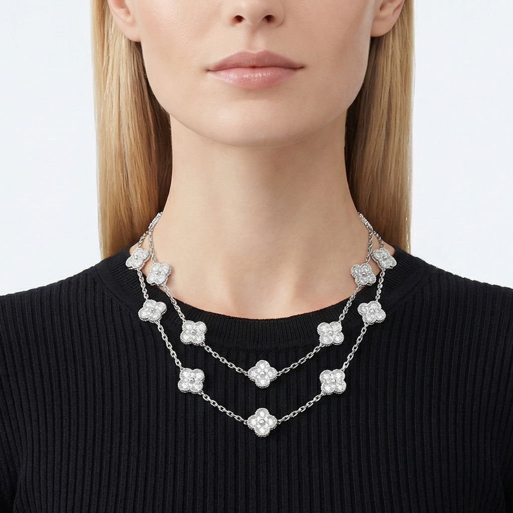 Vintage Alhambra 20 Motifs Long Necklace