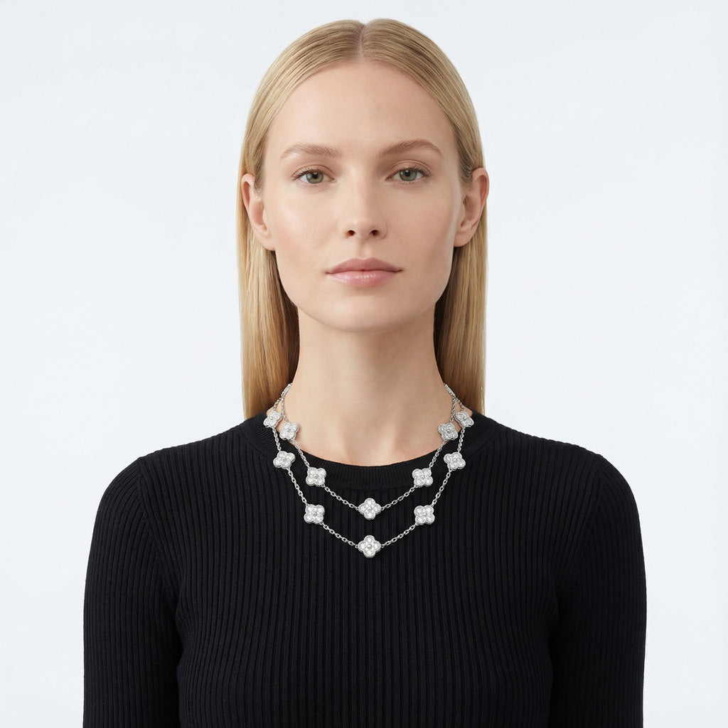 Vintage Alhambra 20 Motifs Long Necklace