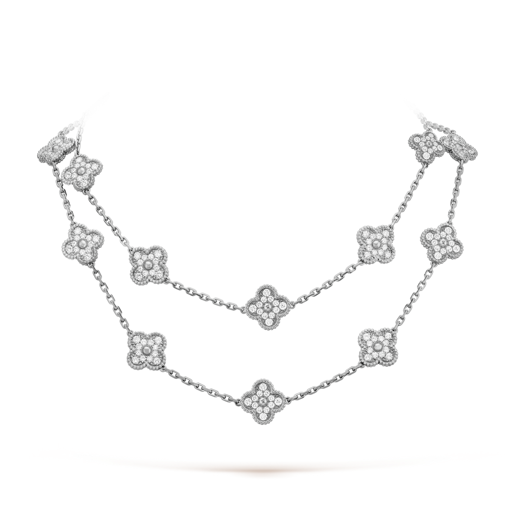 Vintage Alhambra 20 Motifs Long Necklace