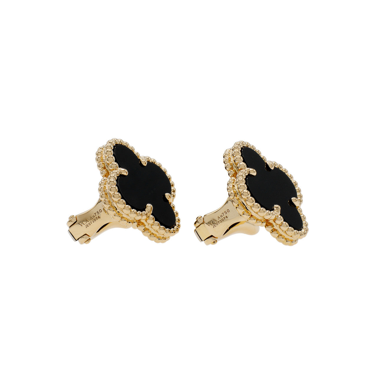 Vintage Alhambra Black Stone Earrings