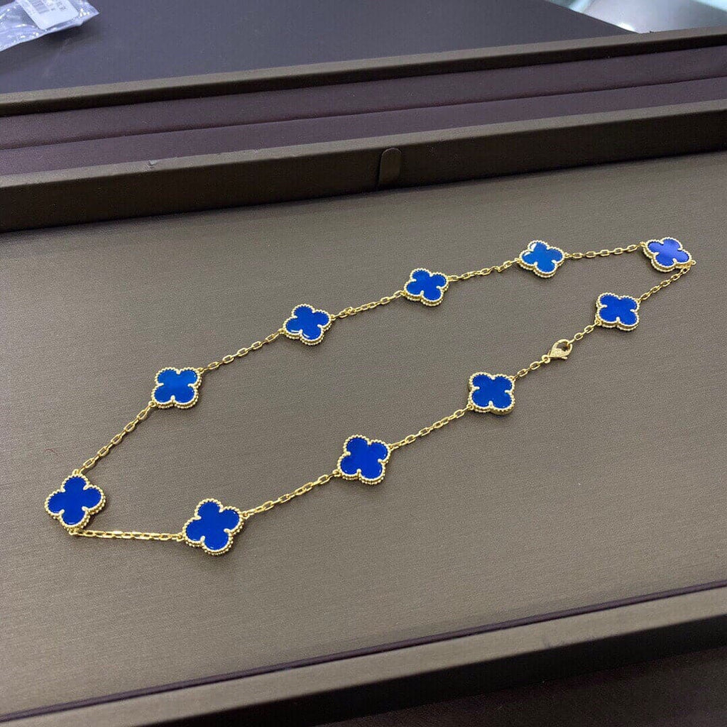 Vintage Alhambra Blue Lapis 10 Motifs Necklace