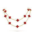 Vintage Alhambra Carnelian 20 Motifs Long Necklace
