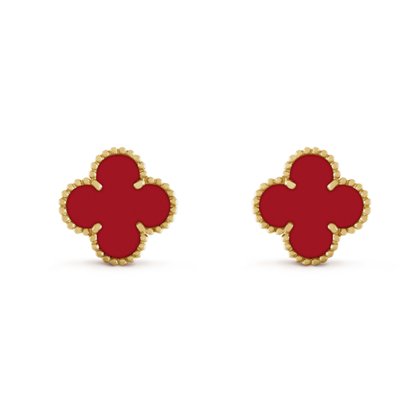Vintage Alhambra Carnelian Earrings