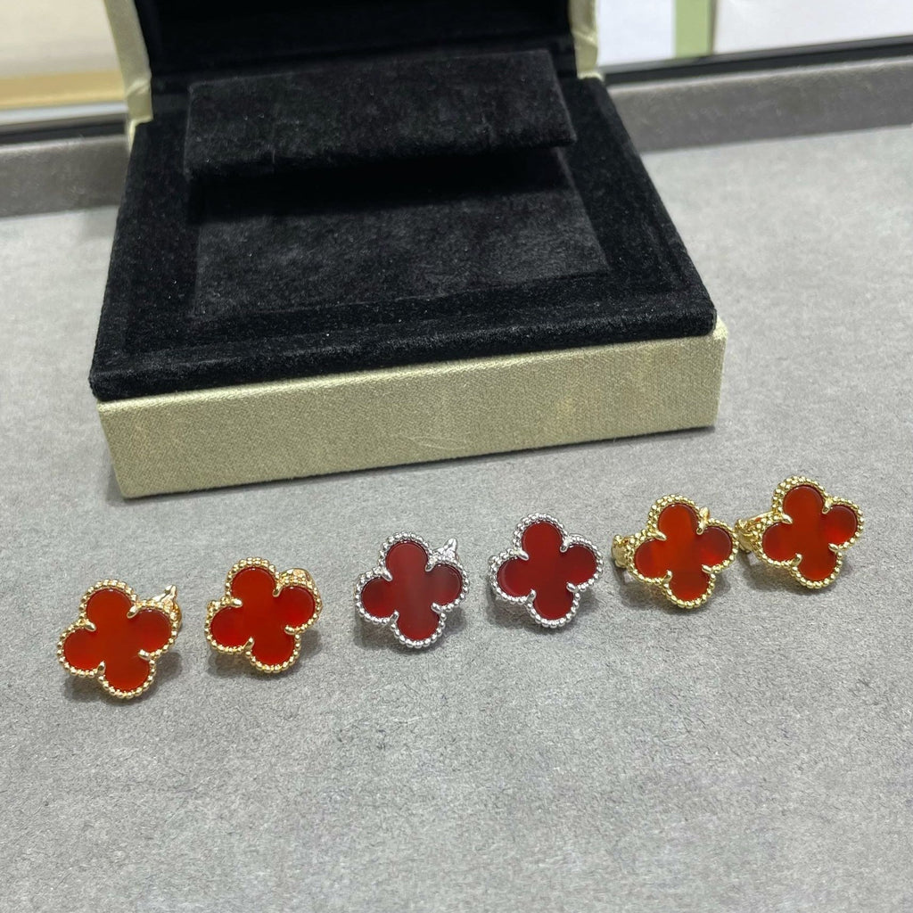 Vintage Alhambra Carnelian Earrings