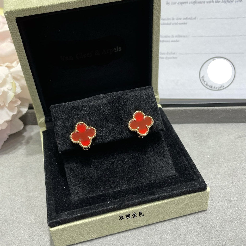 Vintage Alhambra Carnelian Earrings