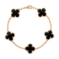 Vintage Alhambra Five Motifs Clover Onyx Bracelet
