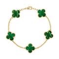 Vintage Alhambra Five Motifs Malachite Clover Bracelet