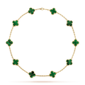 Vintage Alhambra Malachite 10 Motifs Elegance Necklace