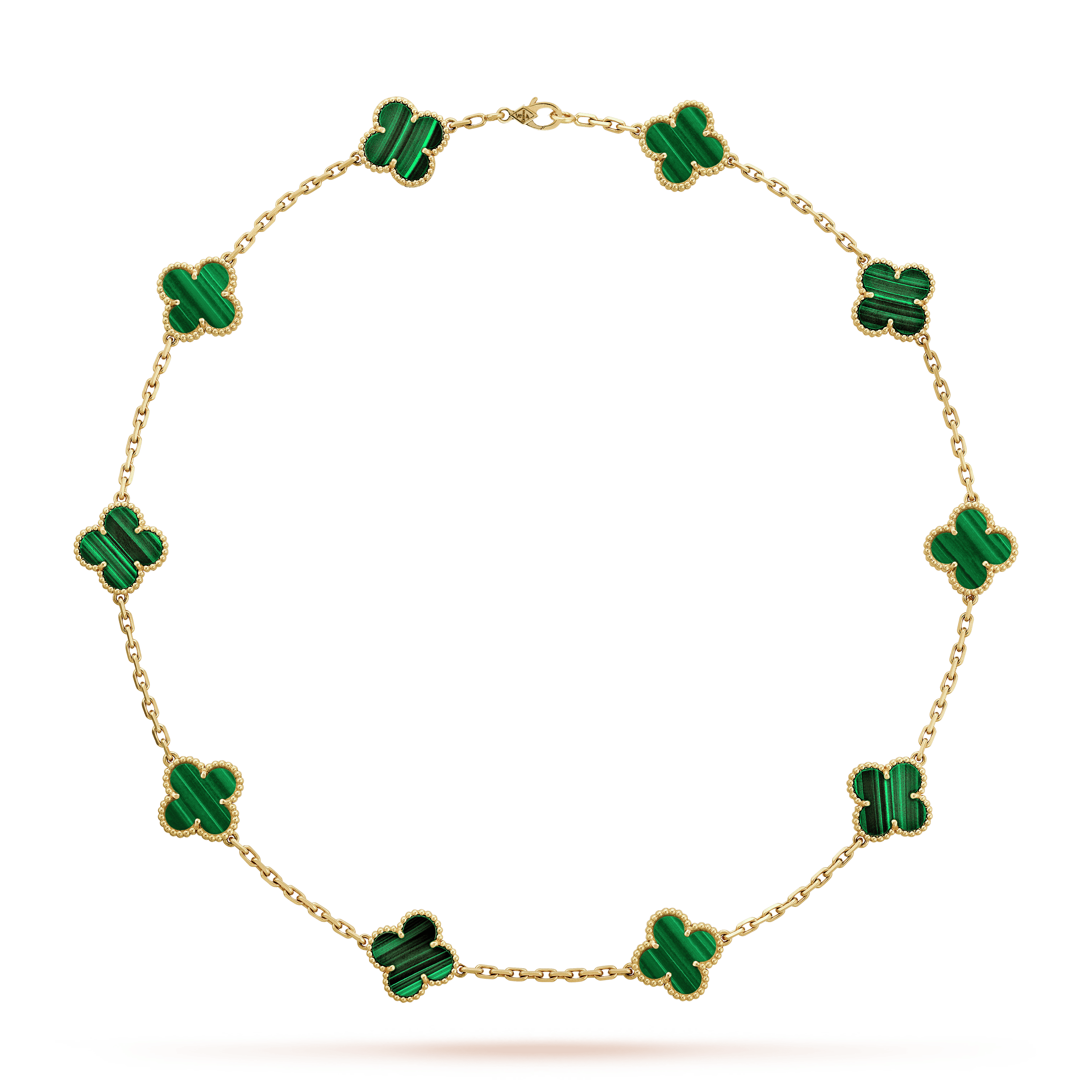 Vintage Alhambra Malachite 10 Motifs Elegance Necklace