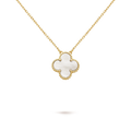 Vintage Alhambra Mother Of Pearl Clover Pendant Necklace